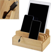 Caricatore per più dispositivi - bamboo - organizzatore di box cavo - HxBxD: 10x22.5x15 - naturale Caricatore