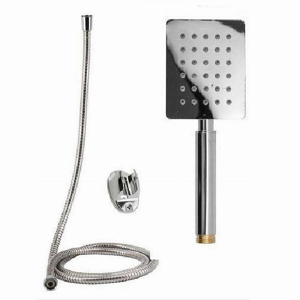 Trade Shop - Kit Doccetta Doccino Soffione Bagno Doccia Rettangolare Laccio 1,8mt 69336 Staffa -