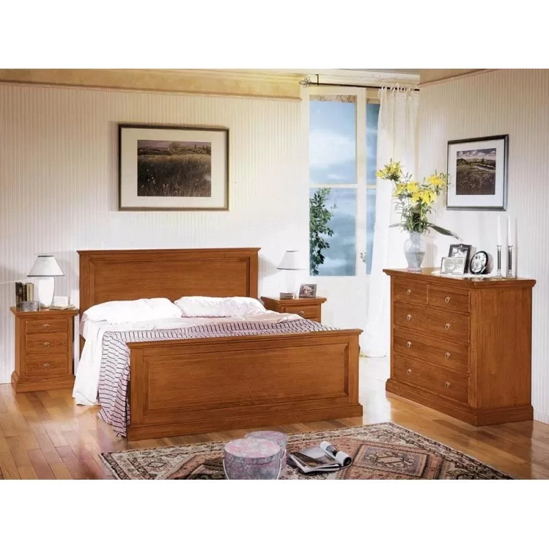 Letto matrimoniale classico legno tinta noce  173x110x209 (6131) - Mobili 2G