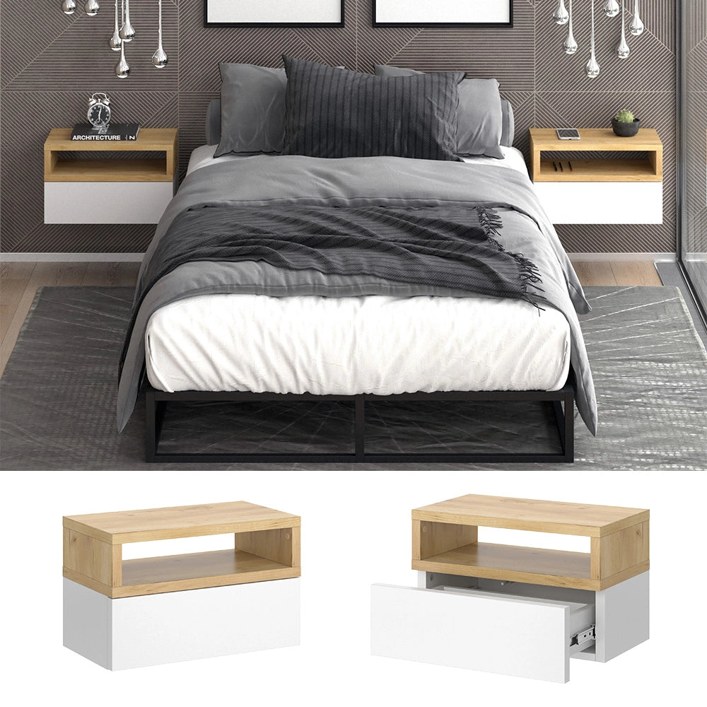 Vicco Comodino camera da letto Quercia dorata 45 x 28 cm Set di 2