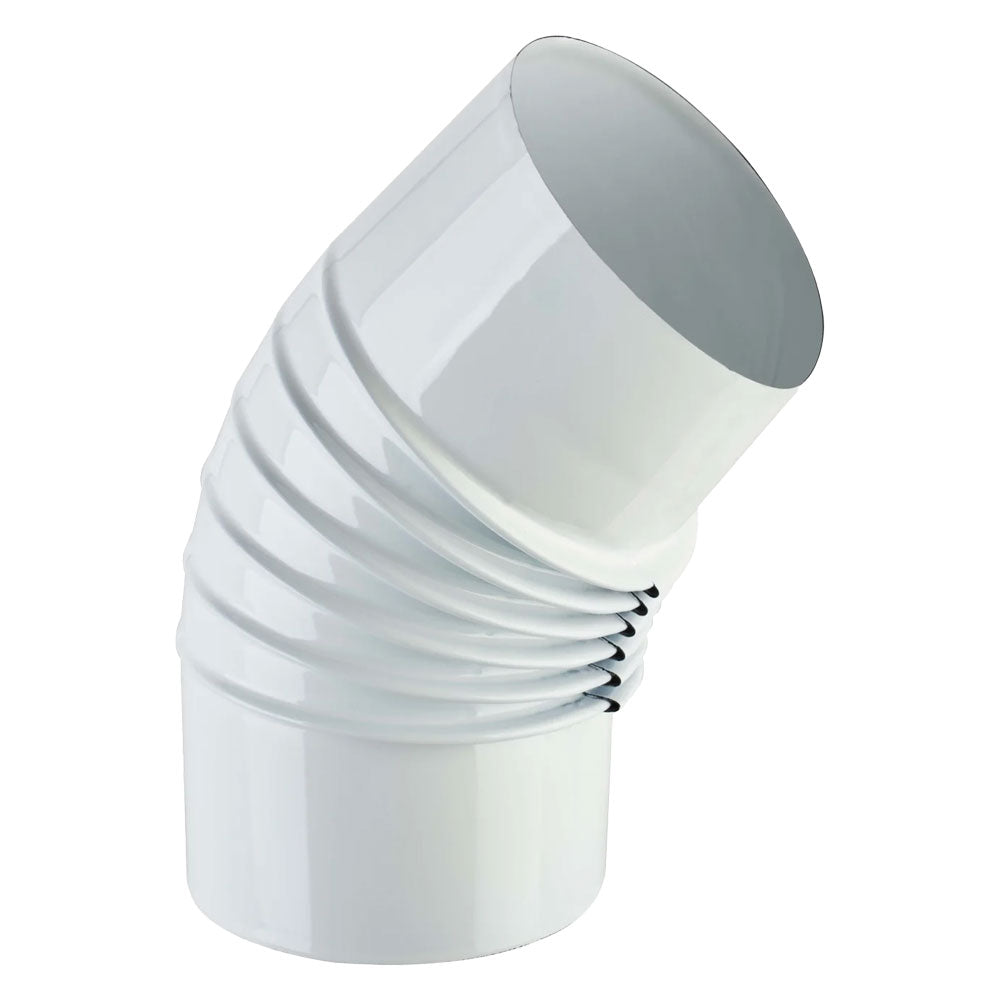 GOMITO SMALTATO PER STUFE ÃE¸ 12 - 45Â° colore bianco EUROPROFIL