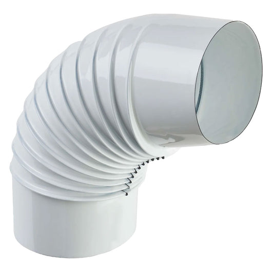 GOMITO SMALTATO PER STUFE ÃE¸ 15 - 90Â° colore bianco EUROPROFIL