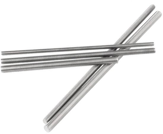 Viti a clip in acciaio inossidabile - Barra a stantuffo - Lunghezza 150mm - Diametro M5 - Peso 2pz - Utilizzati per fissaggio e ancoraggio.