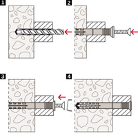Tassello percussione n 6x80 50 s nylon vite zincata pz2 testa svasata 100 pezzi