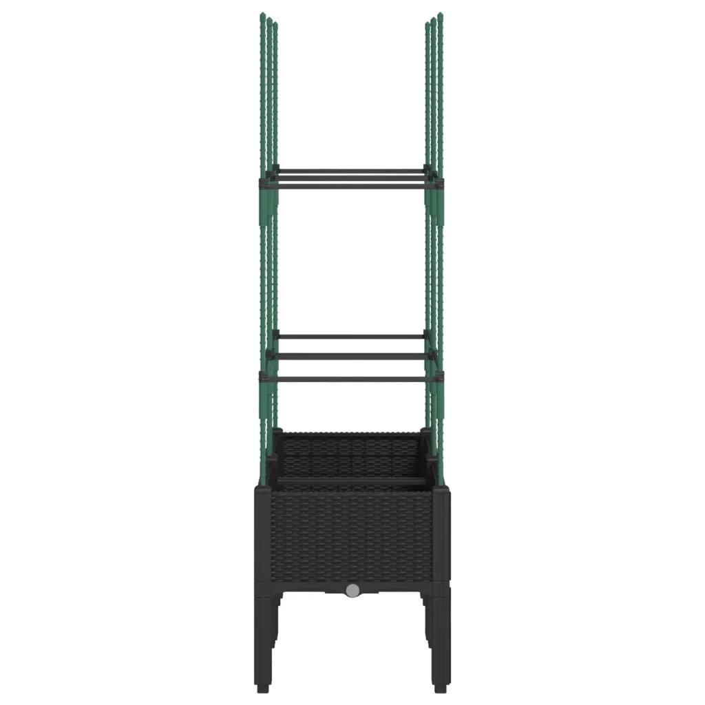Fioriera da Giardino con Traliccio Nera 80x40x142,5 cm in PP