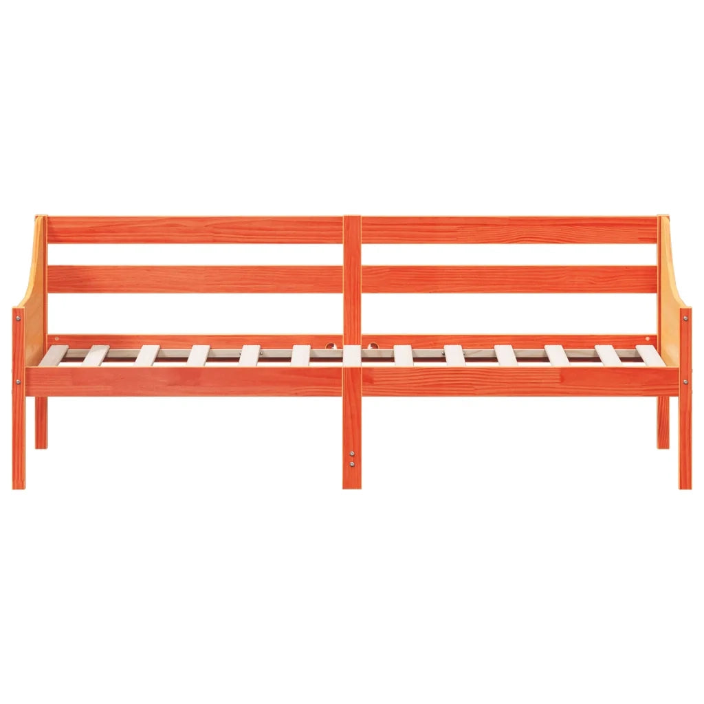 Dormeuse senza Materasso Marrone Cera 80x200 cm Legno di Pino 842829