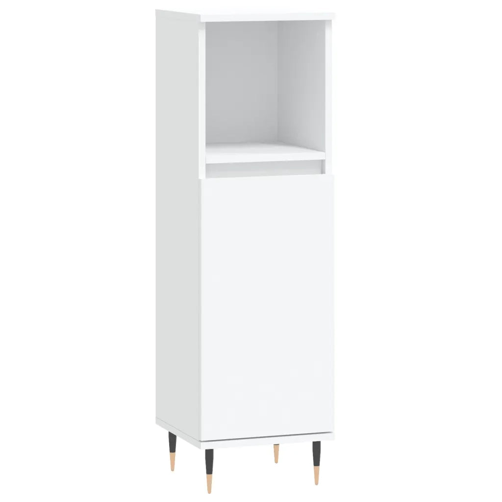 Set Mobili da Bagno | Armadio da bagno 3 pz Bianco in Legno Multistrato