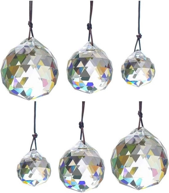6 cristalli zonnevangers per appendere decorazione per finestre 20/30/40 mm ornamento per finestre prisma arcobaleno decorazione per artigianato