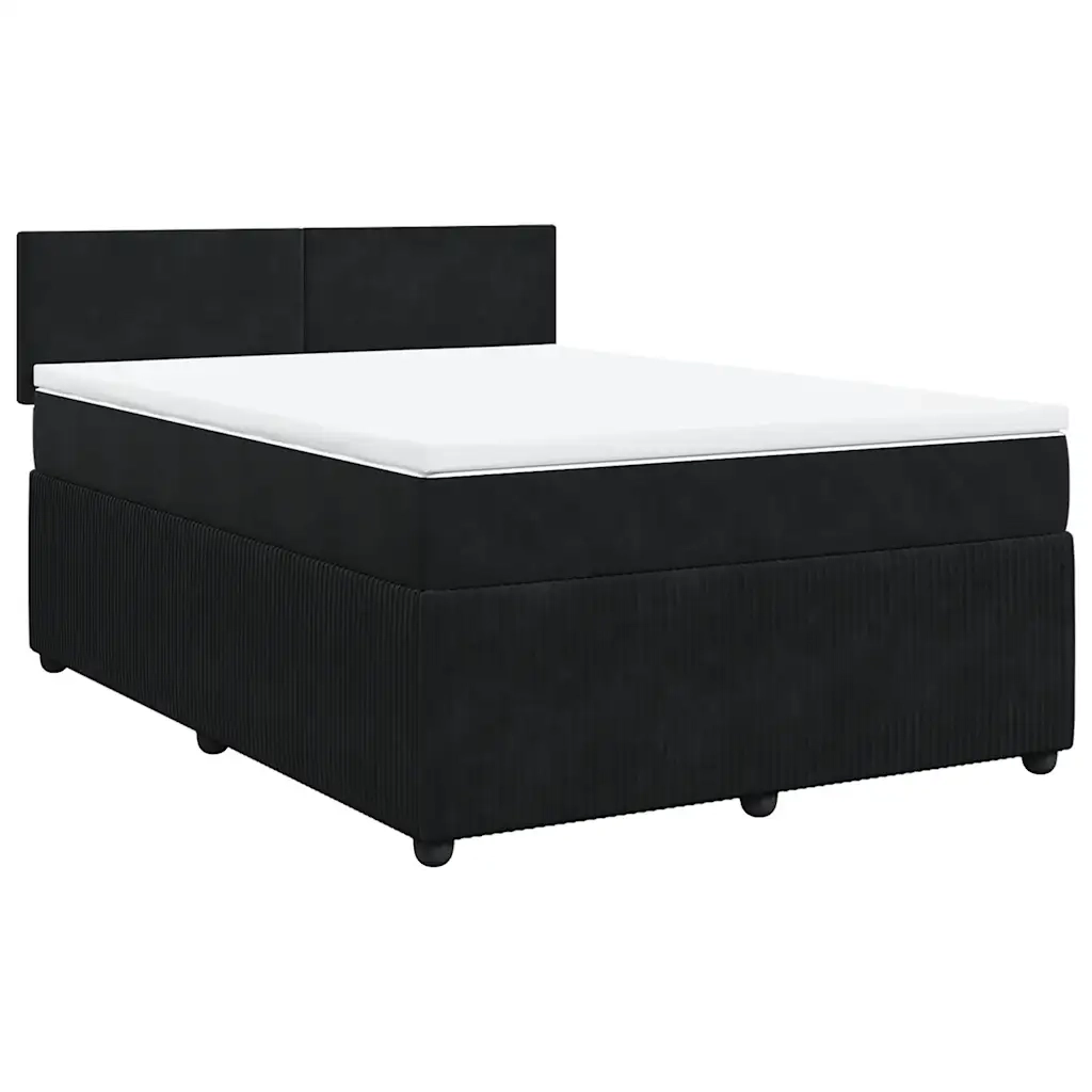 Giroletto a Molle con Materasso Nero 140x190 cm in Velluto 3287730