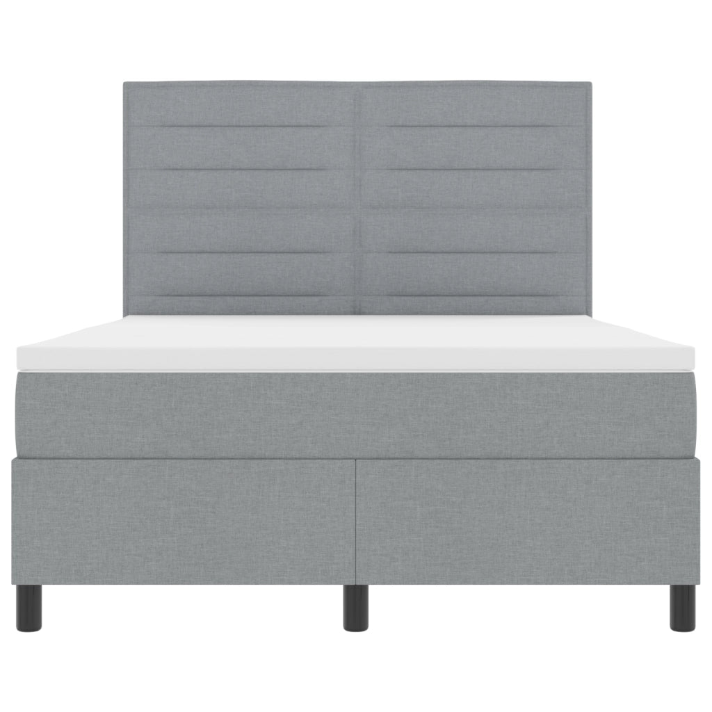 Letto con box spring e materasso grigio chiaro 140x190 cm