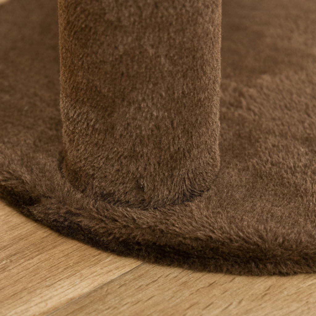 Tiragraffi per Gatti Albero a 3 Livelli Ø40x65 cm in Peluche e Sisal Marrone