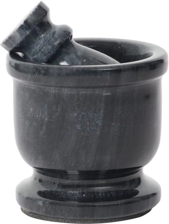 Set di pestelli e stampini in marmo - ideale per spezie - 1 pezzo - marmo - 6,4 cm