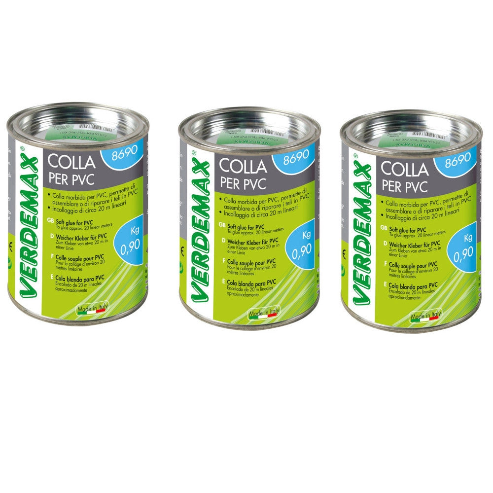 Multipack da 3 barattoli di colla per teli pvc per piscine laghetti e fondali 0,90 kg ciascuno