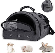 Porta animali per piccoli animali domestici Porta coniglio con tasca Porta coniglio portatile con doppia porta Porta esterno portatile con doppia porta
