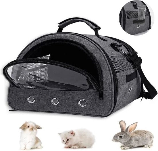 Porta animali per piccoli animali domestici Porta coniglio con tasca Porta coniglio portatile con doppia porta Porta esterno portatile con doppia porta