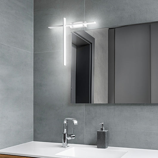 Applique Moderna Tange Alluminio Bianco Acrilico Led 20W 3000K