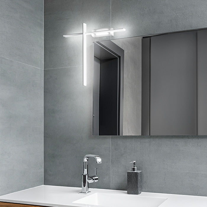 Applique Moderna Tange Alluminio Bianco Acrilico Led 20W 3000K