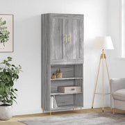 Credenza Grigio Sonoma 69,5x34x180 cm in Legno Multistrato 3200063