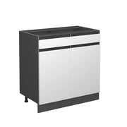 Vicco Mobiletto base per cucina Bianco 80 cm Forma a J, senza piano di lavoro
