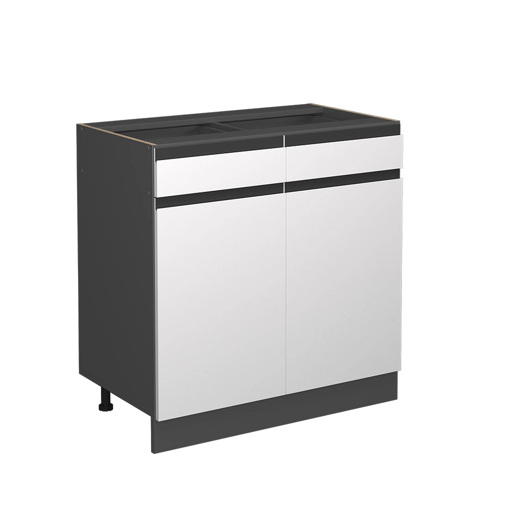 Vicco Mobiletto base per cucina Bianco 80 cm Forma a J, senza piano di lavoro