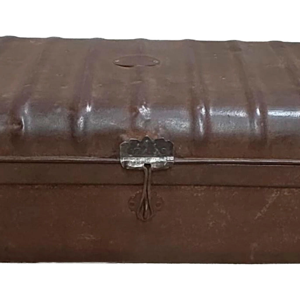 Valigia artigianale in metallo, 67x37x25h cm