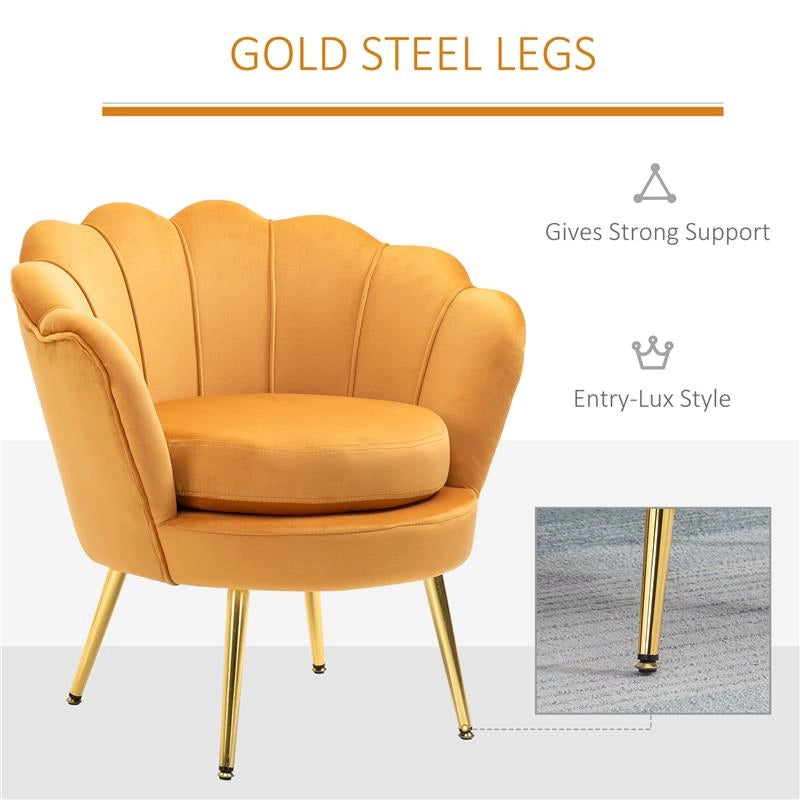 POLTRONA VINTAGE DI DESIGN IN VELLUTO GIALLO