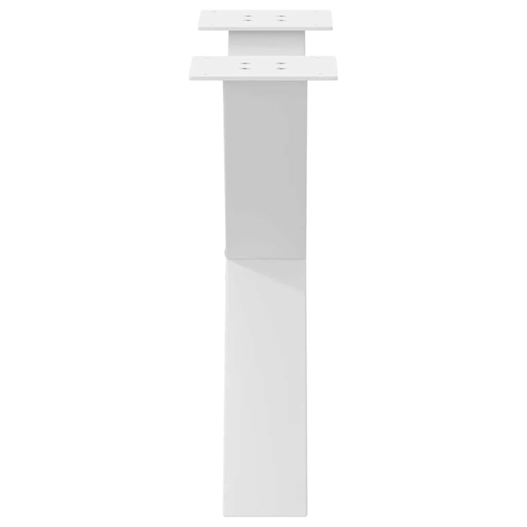 Set di 2 gambe per tavolino da caffè a forma di X 50 x 43 cm con piedini regolabili design moderno acciaio bianco 02_0057229