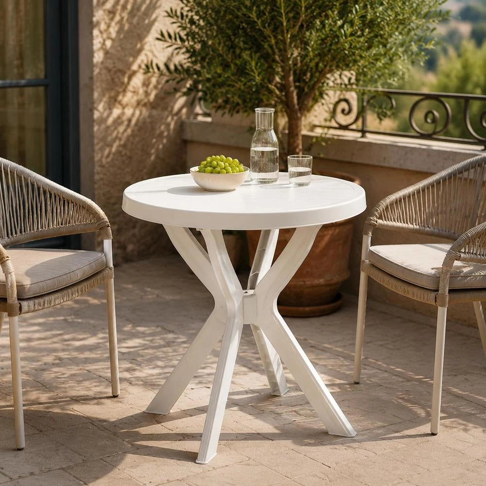 Bistro Table, White, 70 Cm, Plastic