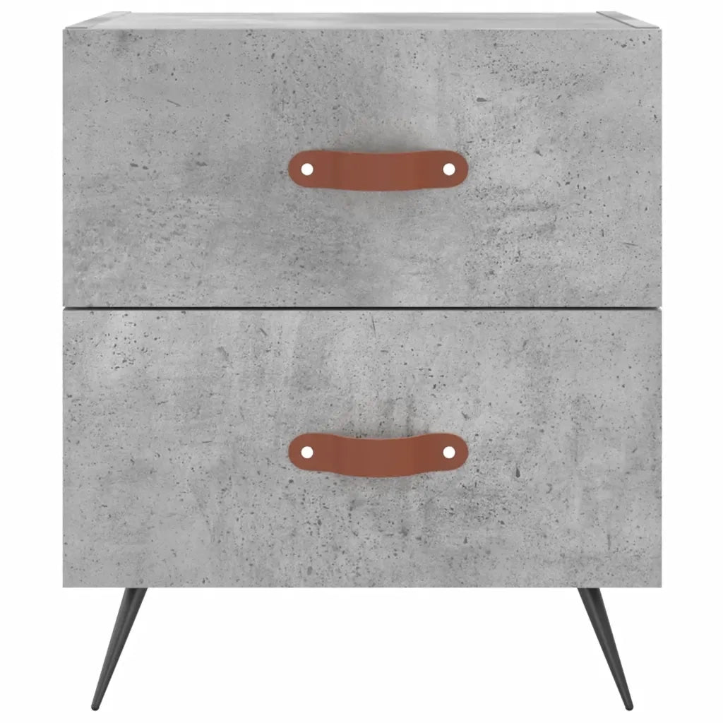 Comodino Grigio Cemento 40x35x47,5 cm in Legno Multistrato 827252