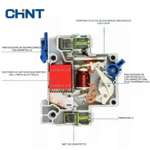 Chint 296747 interruttore magnetotermico serie nxb-63s c6 1p+n 4,5ka