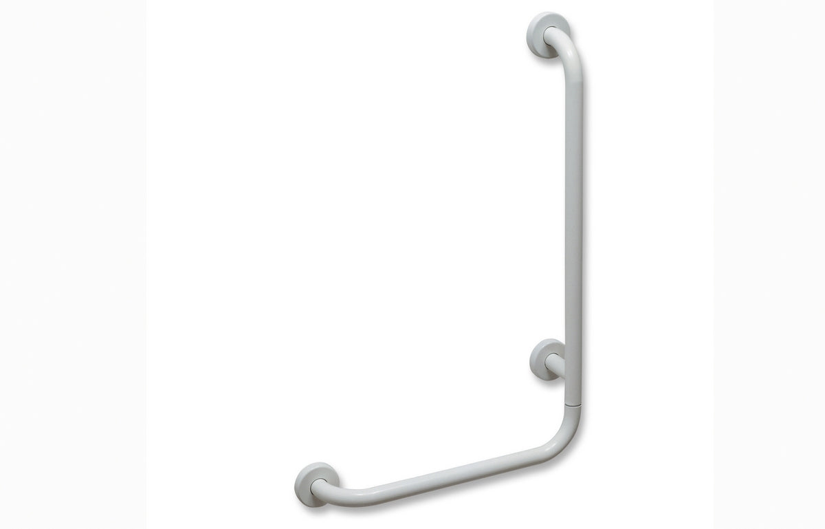 CORRIMANO ANGOLARE CON MONTANTE A DESTRA- cm. 35 x 65 dx Acciaio Inox- DH- pezzi 1