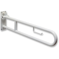 BARRA DI SOSTEGNO RIBALTABILE CON PORTACARTA IGIENICA- cm. 85 Acciaio Inox- DH- pezzi 1