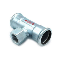 T CON DERIVAZIONE FILETTO F A PRESSARE IN ACCIAIO CARBONIO STEEL PRES- 1/2 x 15 x 15- R.M.- pezzi 1