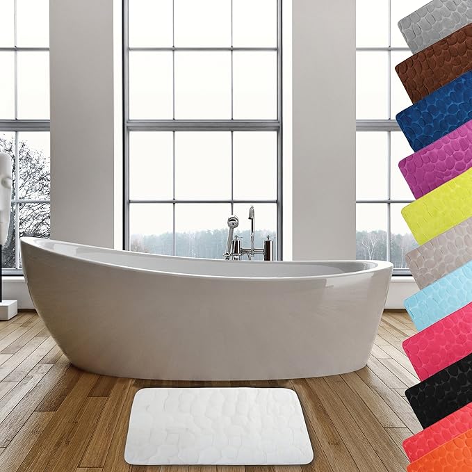 TAPPETO BAGNO IN MICROFIBRA SCHIUMA- Bianco cm 50x80- SPIRE- pezzi 1