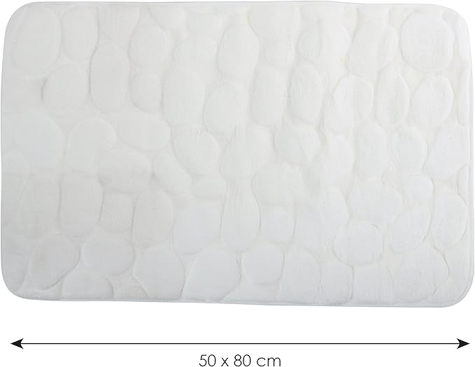 TAPPETO BAGNO IN MICROFIBRA SCHIUMA- Bianco cm 50x80- SPIRE- pezzi 1