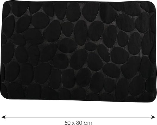 TAPPETO BAGNO IN MICROFIBRA SCHIUMA- Nero cm 50x80- SPIRE- pezzi 1