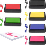 Set di 6 Bambola per Impressioni dei Piedi in Diversi Colori - Set di Impressioni dei Piedi per Bambini con 18 Fogli di Carta - Sicuro e Riciclabile - Facile da Pulire - Bambola per Bambini -