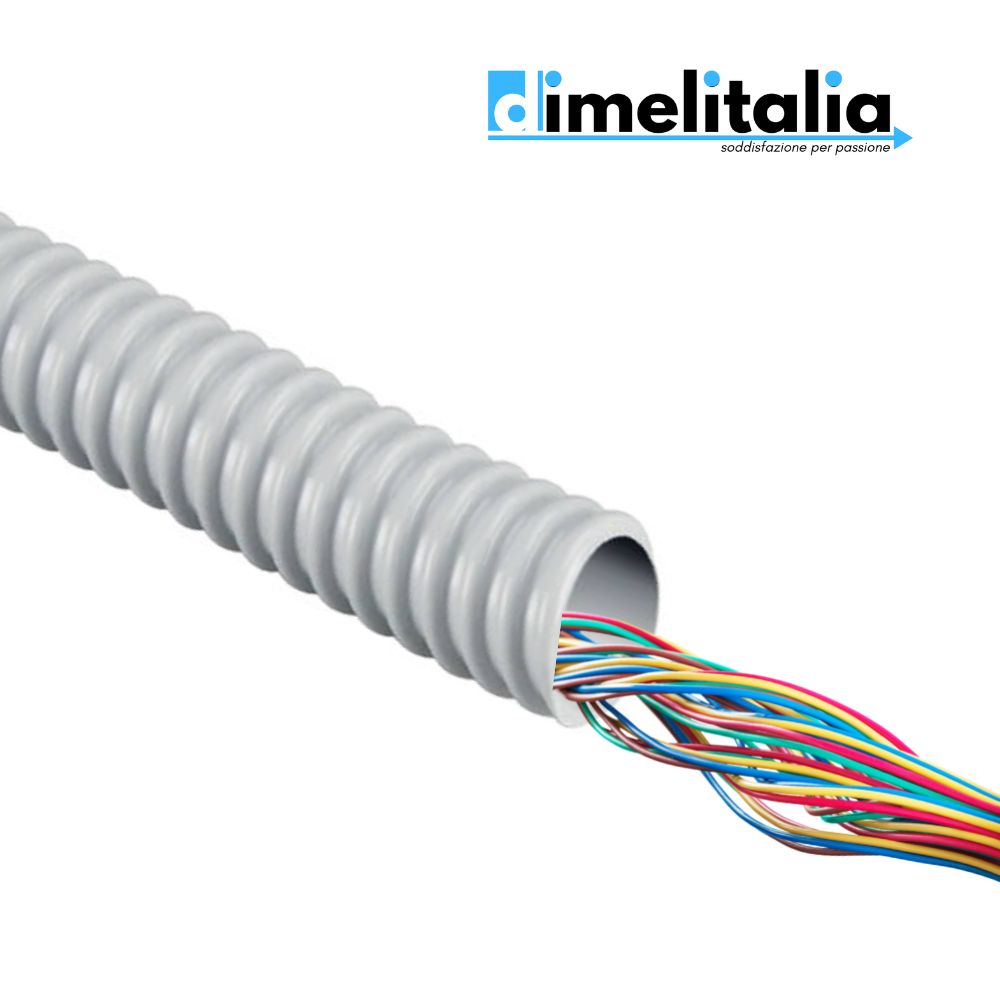 Tubo guaina spiralata grigia flessibile in pvc 5 metri per cavi elettrici *** diametro 16 millimetri, confezione 1
