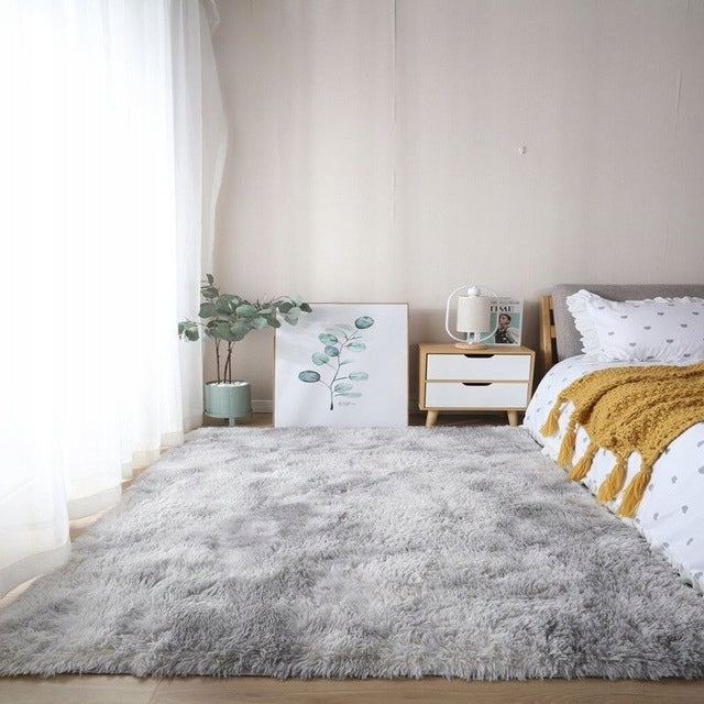 Tappeto shaggy in peluche grigio chiaro 300x200 cm