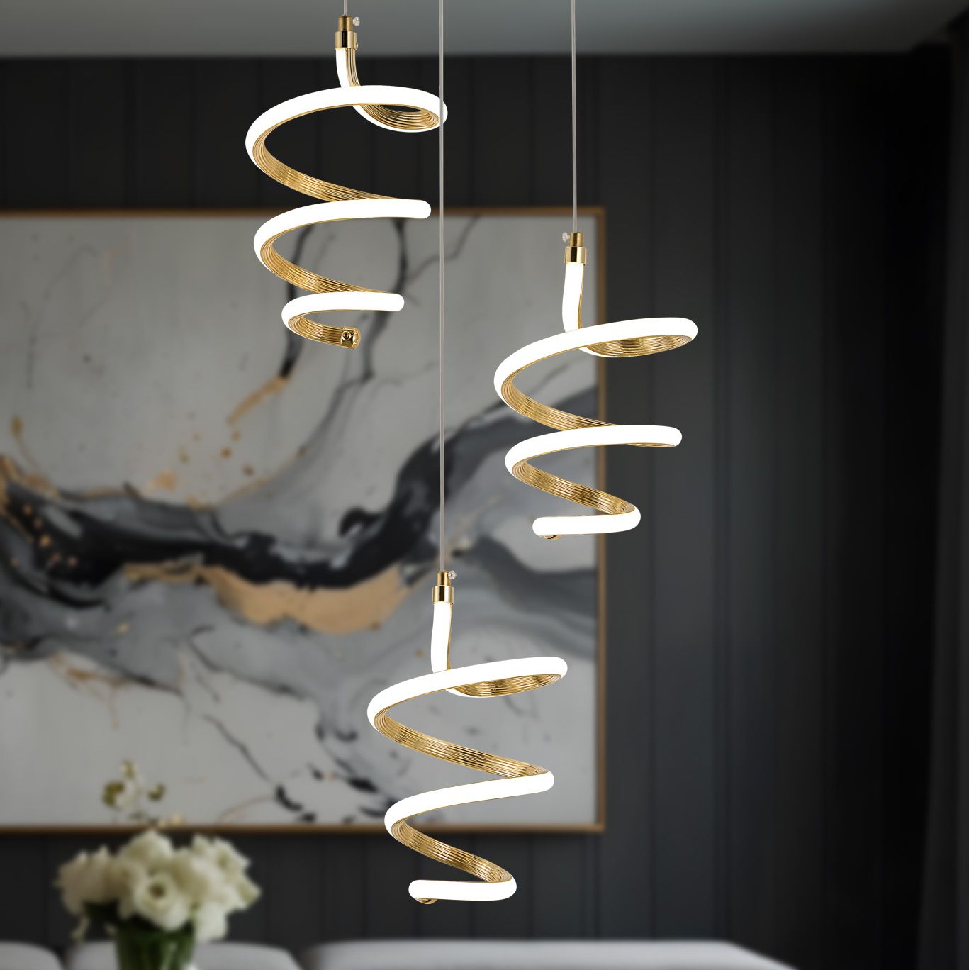 Lampada A Sospensione Led G075-3cpr Gold