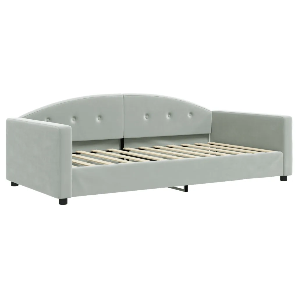 Divano Letto con Letto Estraibile-Sofa Letto-Daybed Grigio Chiaro 100x200 Velluto 647002