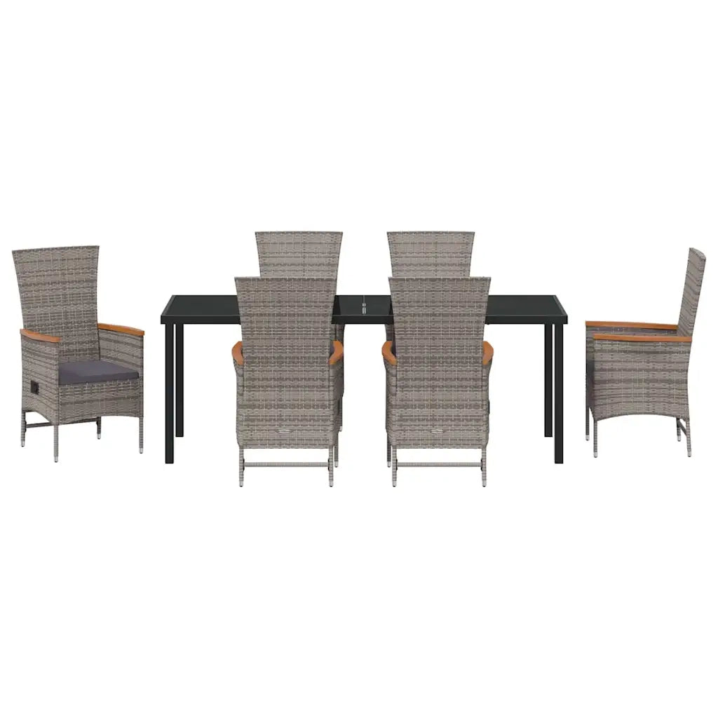 Set da Pranzo per Giardino con cuscino 7 pcs Grigio 3379441