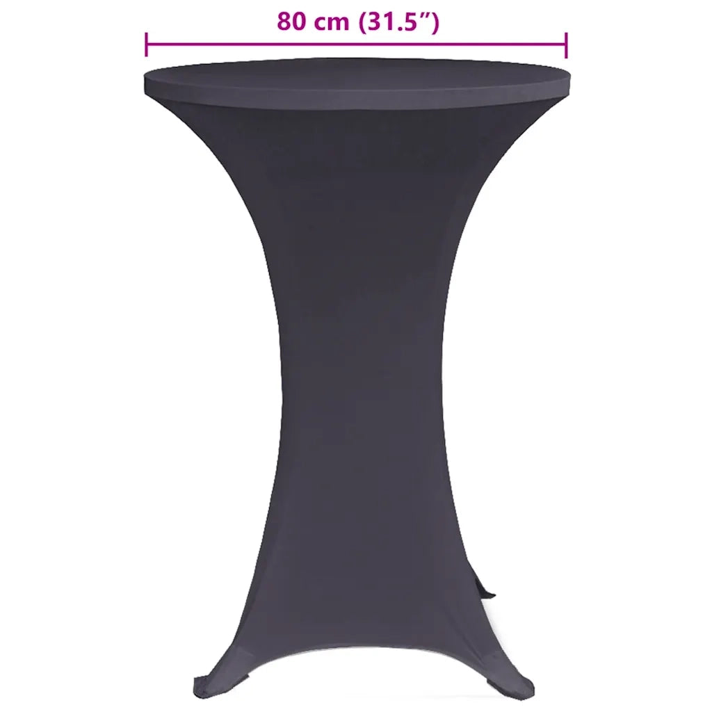 Coperture Elastiche per Tavoli 4 pz 80 cm Antracite CFW8936752