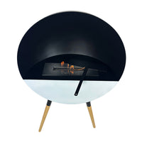 Camino a Bioetanolo da Terra Jupiter Serbatoio 850 ml in Acciaio Verniciato Nero e Rovere