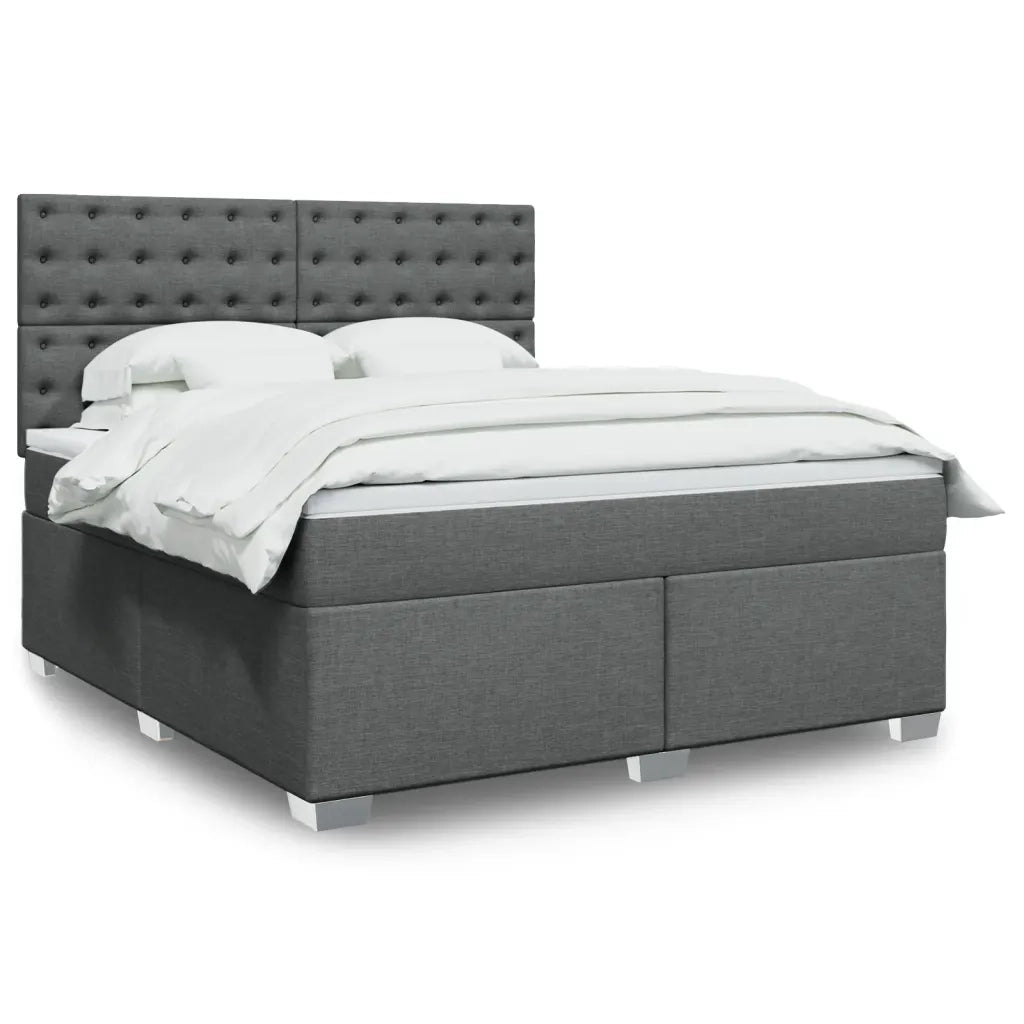 Giroletto a Molle con Materasso Grigio Scuro 180x200 cm Tessuto 3292882