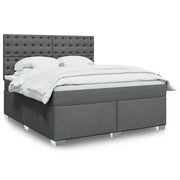 Giroletto a Molle con Materasso Grigio Scuro 180x200 cm Tessuto 3292882