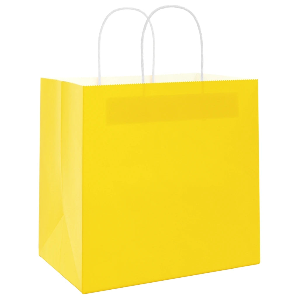 Sacchetti di Carta 250 pz con Manici Gialli 21x11x36 cm 4101785