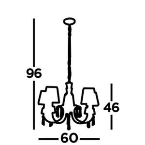 Lampadario Contemporaneo Portico Acciaio Cromo Vetro 5 Luci G9