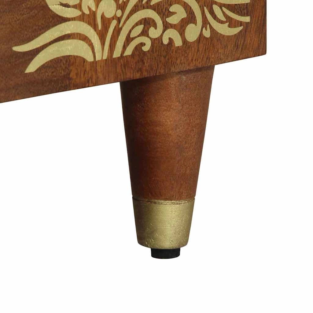 Mobiletto sottolavello moderno e compatto 62 x 33 x 58 cm con elegante finitura dorata in legno di mango color miele 02_0057878