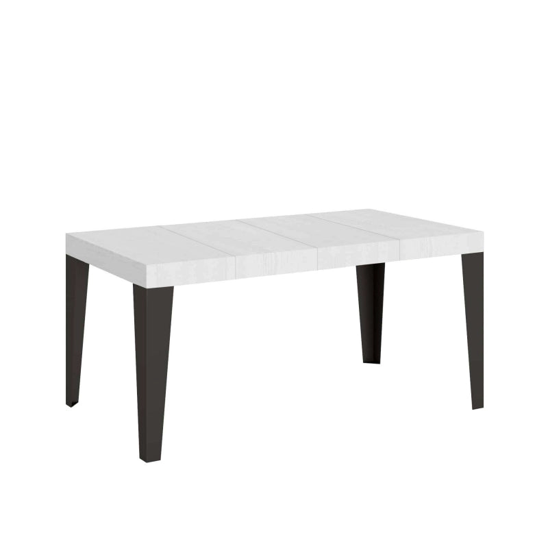 Tavolo allungabile 90x140/244 cm Flame Premium telaio Antracite - Bianco Frassino